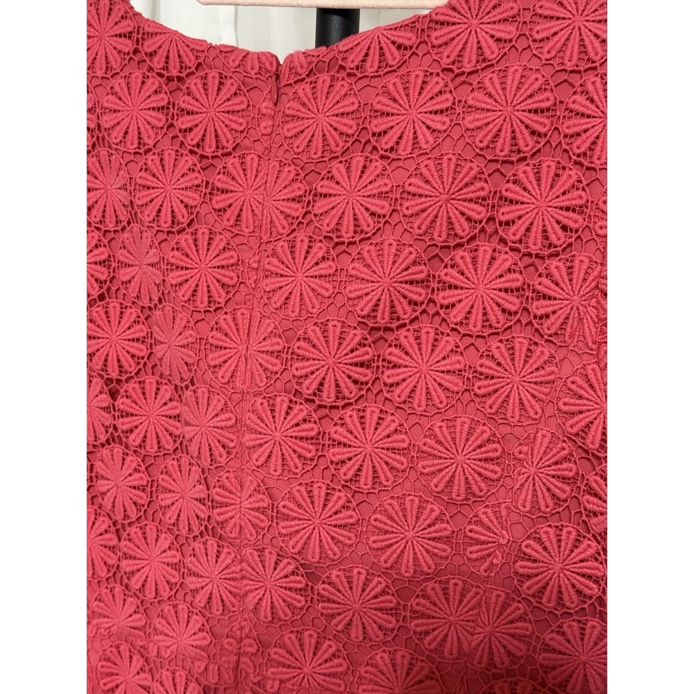 Talbots Sheath Dress 10 Pink Crochet Lace Short Sleeve Women's - Picture 8 of 8
